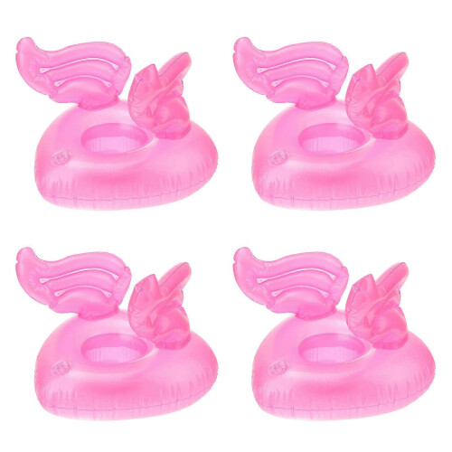 Rosa Pool Float Drink Holders - 8-pack Uppblåsbara Mugghållare