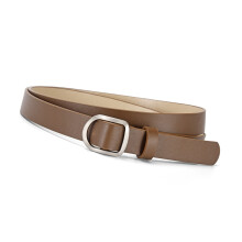 Fashionable Women Square Buckles Belt PU Material-brown