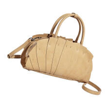 Sac à main en forme d'éventail en PU pour femmes, sac à-Jaune