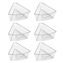 6-teiliges Eckaufbewahrungsboxen-Set für runde Regale (61–63,5 cm Durchmesser) – Lebensmittelechtes Organizer-Set