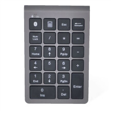 Number Pad Wireless & Wired USB Keypad 2-in-1, Rechargeable Numpad for Laptops, Desktop
