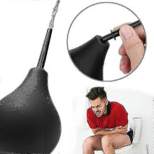 220ml Black Enema Bulb Kit with Nozzle for Anal Cleaning Hygienic Reusable Design Easy To Use