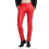 (EU 30, Red) Mens Casual Thick Slim Fit Straight Leather Pants 1