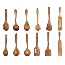 Wooden Spatula Wooden Spoon Frying Spatula Solid Wood High Temperature Resistants Soup Spoon No Paint Natural Material