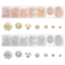 2 Boxes of Exquisite Alloy Flower Bead Caps Spacers for Jewelry DIY Crafts
