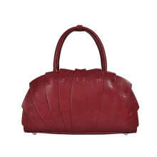 Stylish PU Leather Fan Shape Handbags for Women Fashion-Red