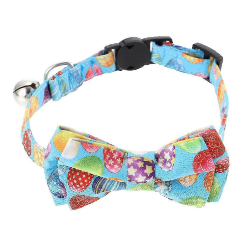 Blue Delicate Wear resistant Kitten Collar with Bowknot as Cat Accessory