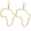 African Map Hollow Pendant 40mm Gold 1