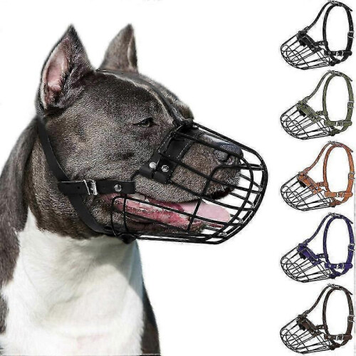 amstaff xx model metal basket muzzle for pitbull large dogs 1