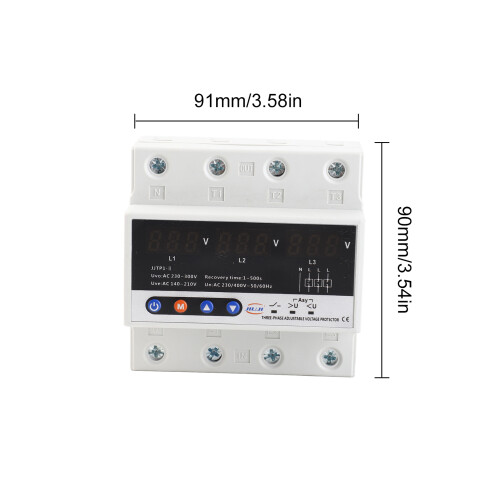 Adjustable 3-Phase Voltage Protective Device 63A