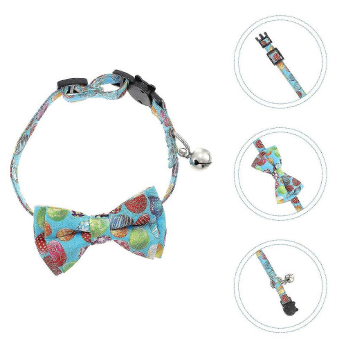 Blue Delicate Wear resistant Kitten Collar with Bowknot as Cat Accessory 2