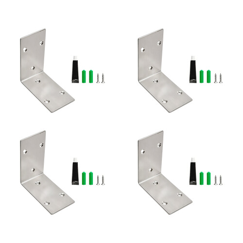 4Pcs 90 Degree Fixed Bracket for Secure Shelf and-Silver 85mm