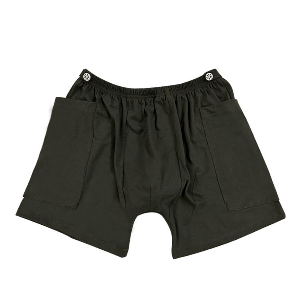 Washable Incontinence Underwear Breathable Cotton- L Gray/Green