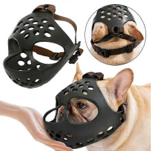 (XL) Short Snout Dog Muzzle, Soft Silicone Breathable Flat Faced Muzzle for French Bulldog and Pug for Biting Chewing Licking and Grooming