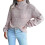 (M, PINK) Womens Winter Solid Turtleneck Balloon Long Sleeve Sweaters Pullover Outerwear 1
