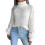 (M, WHITE) Womens Winter Solid Turtleneck Balloon Long Sleeve Sweaters Pullover Outerwear 1
