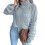 (L, BLUE) Womens Winter Solid Turtleneck Balloon Long Sleeve Sweaters Pullover Outerwear 1