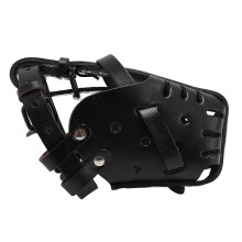 Dog Muzzle Adjustable Fit Comfortable Faux Leather Basket Muzzle for Anti Barking Anti Chewing