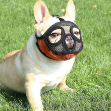 (M, Orange) 2025 Dog Muzzle For Bulldogs, Dog Muzzle With Short Snout, Adjustable Mesh Dog Muzzle Prevent Biting For Peking Shih-tzu