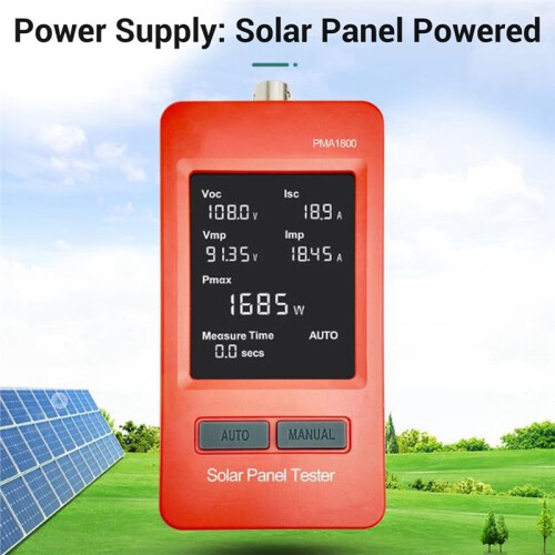 1800W Solar Panel Multimeter MPPT Power Tester PMA1800 Auto/Manual Voltmeter for Efficient PV System Testing