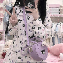 (XL, white Kuromi) Anime Cartoon Kuromi Pattern Kawaii Pajamas Cute Long Sleeve Long Pants Home Women Pajamas Spring Autumn Comfortable Pajamas