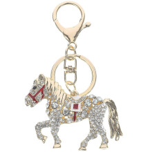 Coffee Rhinestone Horse Pendant Keyring A Stylish Key Chain Gift