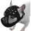 (M, Black) Short Snout Dogs Muzzle - Soft Silicone Breathable Bulldog Muzzle for Biting, Chewing, Licking 1
