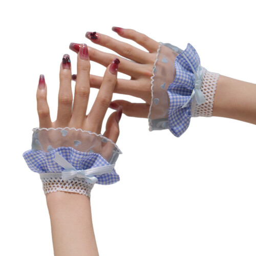Bracelets en forme de cœur à grilles bleues élégantes,