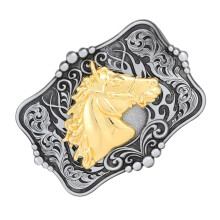 Punk Belt Buckle Replacement Retro Horse-ancient silver horse