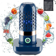 Portable Ionic Fruit/Vegetable Cleaner, IPX7 Cordless Water Purifier (60min Battery Life, USB-C Charging, Storage Bag)