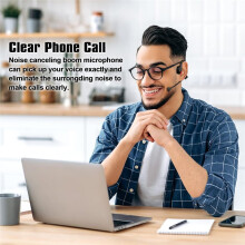 Headphones with Mic, Open-Ear Headset with Boom Mic Noise Cancelling,Comfort Wireless Computer Headset