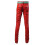 (EU 34, Red) Mens Casual Thick Slim Fit Straight Leather Pants 3