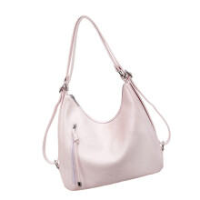 PU-leren tas met converteerbare riem, rugzak met grote-Roze