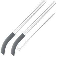 Replacement Straw for  BlendBOSS Personal Smoothie Blender Tumbler,2 Pack Reusable Glass Straws with Cleaning Brush