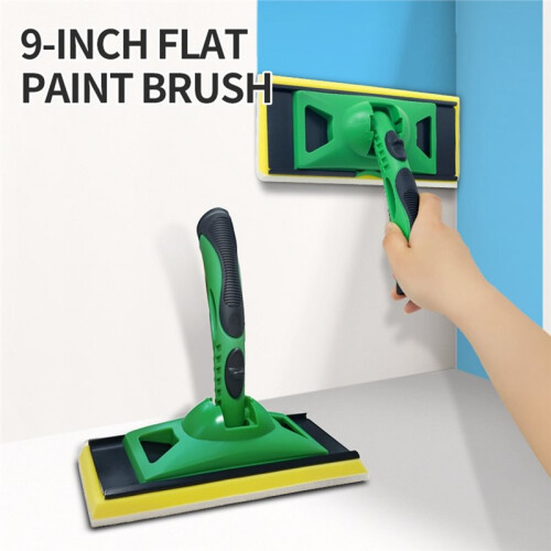 Ferramenta de Acabamento de Pintura de 9 Polegadas com Cabo, Pincel para Pintura de Cantos de Parede e Almofada de Acabamento de Plástico 1