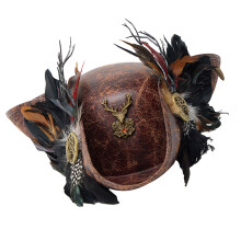 Cosplay Fedora's Piraat Cap Veer voor Volwassen Halloween-bruin