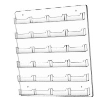 (24 Pockets) Acrylic Business Card Holder Wall Mount Multiple Brochures Storage Clear Acrylic