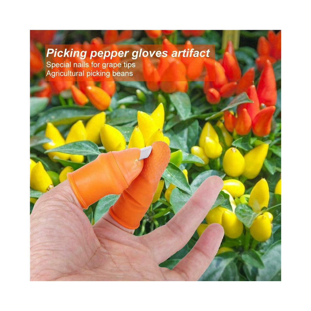 5X Gardening Silicone Thumb Knife With Finger Cots Thumb Knife Picker For Fruits Vege-L 4713056165185
