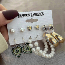 Women Earring Girl Stud Ear Drop Korean Butterfly Drop Set Acrylic Resin Star Heart Round Hoop Pearl Brincos Gift----er22y0071--product Code 70698