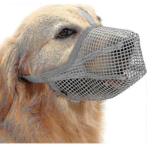 (XL, Gray) 2025 Dog Muzzle With Adjustable Straps, Soft Mesh Covered Muzzles For Small Medium Large Dogs