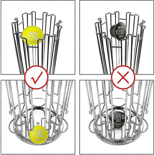 Coffee Capsule Holder Compatible with Dolce Gusto Silver Dolce Gusto 32 Pack 2