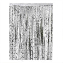 (Dark grey) String Door Curtain Plain Tassel Window Panel Retro Room Door Divider String Anti-mosquito Fly Insect Bug Screen 100 X 200cm