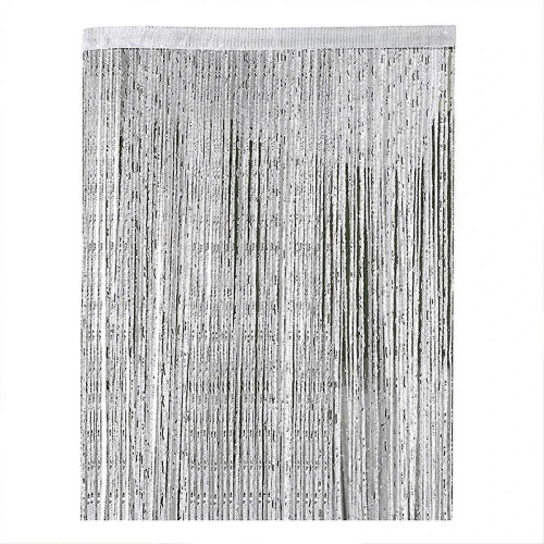 (Dark grey) String Door Curtain Plain Tassel Window Panel Retro Room Door Divider String Anti-mosquito Fly Insect Bug Screen 100 X 200cm