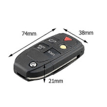 5 Buttons Flip Remote Key Case FOB Replacement Fit for VOLVO S60 2000-2009 / S80 1999-2006 /V70 2000-2007 XC90 2002-2013 Car Key (PrettyJ)