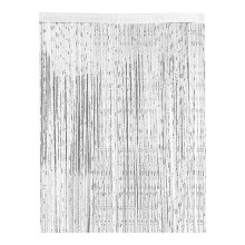 (White) String Door Curtain Plain Tassel Window Panel Retro Room Door Divider String Anti-mosquito Fly Insect Bug Screen 100 X 200cm