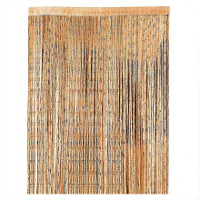 (Yellow) String Door Curtain Plain Tassel Window Panel Retro Room Door Divider String Anti-mosquito Fly Insect Bug Screen 100 X 200cm
