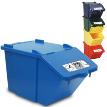 Conteneur de tri des déchets à deux niveaux - bleu 45 L