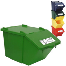 Conteneur à déchets à deux étages - vert 45 L