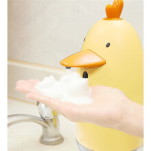 Distributeur de Savon pour Enfants, Distributeur de Savon Moussant Sans Contact en Forme de Poulet Jaune Mignon, Distributeur Automatique Mains Libres