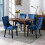 (Blue) Lux Velvet Tufted Kitchen Dining Chairs Set of 2 4
